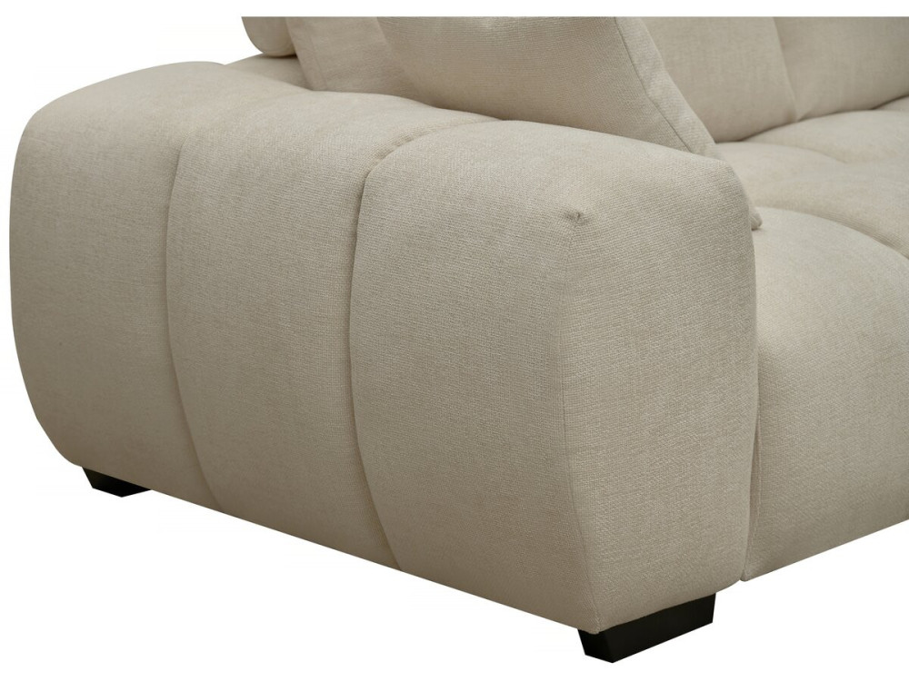 Bank hoekbank meubel stof "Monceau" - 3 zits - Beige - lichtbruin