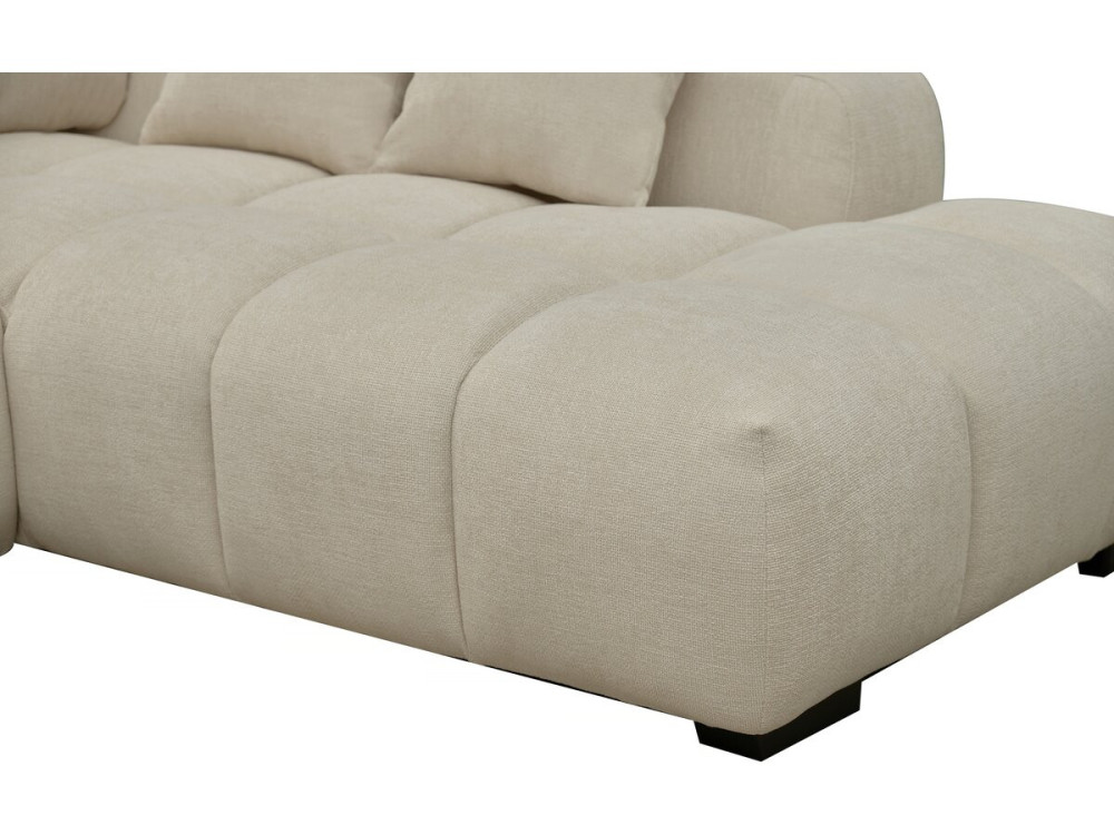 Bank hoekbank meubel stof "Monceau" - 3 zits - Beige - lichtbruin