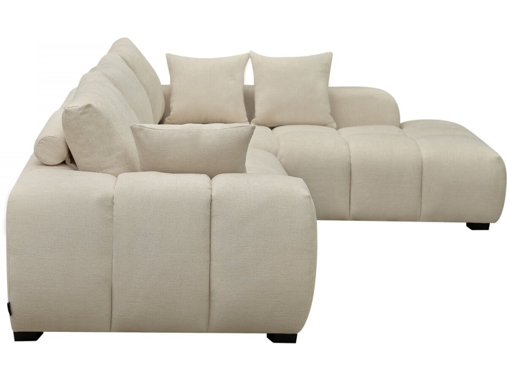 Bank hoekbank meubel stof "Monceau" - 3 zits - Beige - lichtbruin