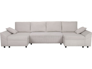 Vaugirard II" panoramische corduroy hoekbank - 5 zits - Beige