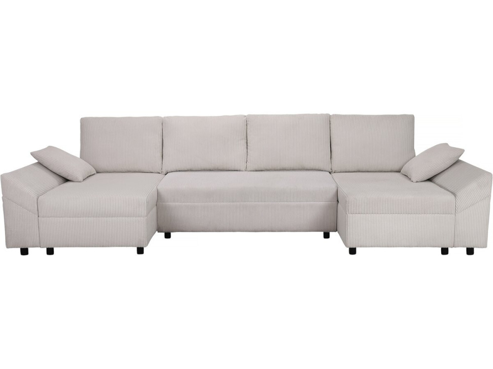 Vaugirard II" panoramische corduroy hoekbank - 5 zits - Beige