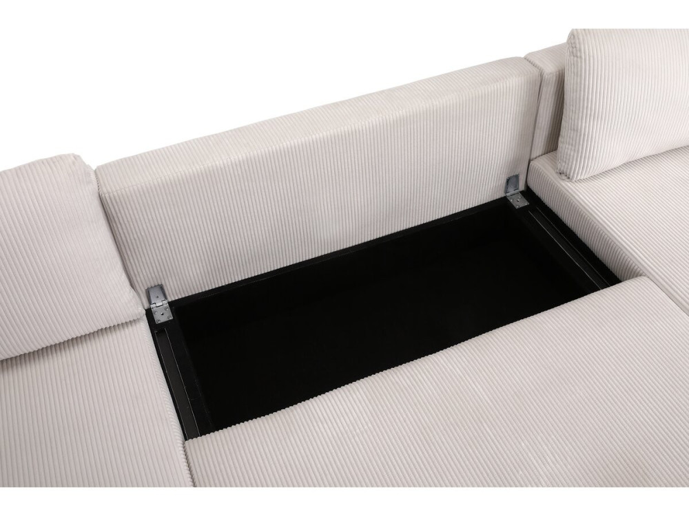 Vaugirard II" panoramische corduroy hoekbank - 5 zits - Beige