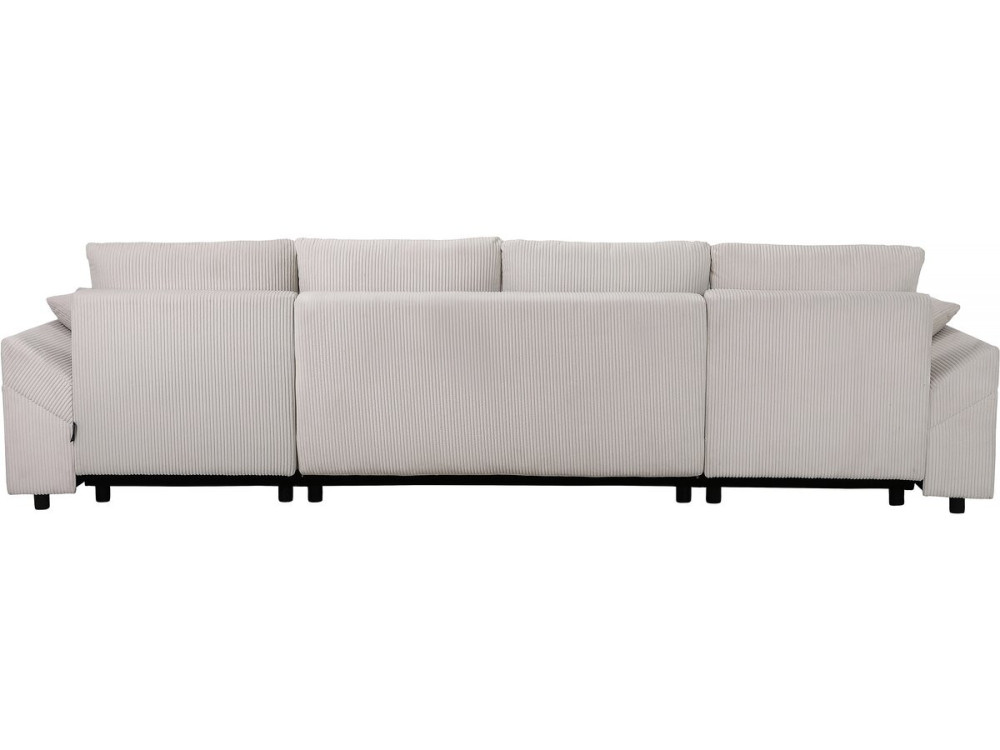 Vaugirard II" panoramische corduroy hoekbank - 5 zits - Beige