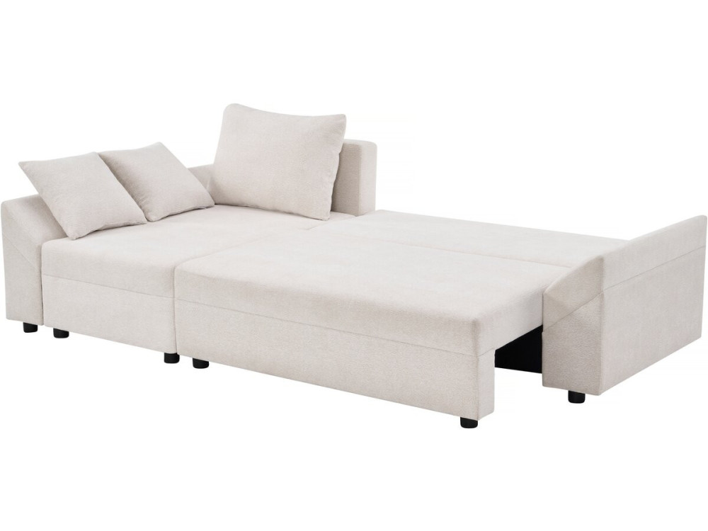 "Vaugirard II" omkeerbare hoekbank in structuurstof - 3-zits - Beige