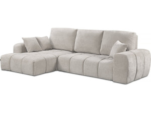 Hoekbank links in chenillestof "Verneuil" - 3-zits - Beige