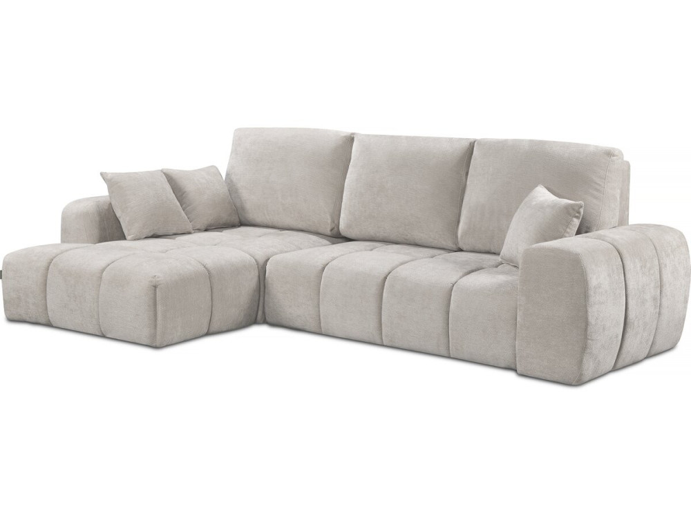 Hoekbank links in chenillestof "Verneuil" - 3-zits - Beige