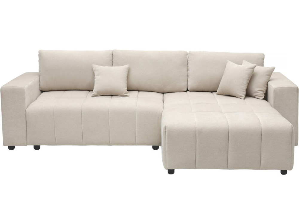 George" 4 zits hoekbank in bubble-stijl in chenille stof - Beige