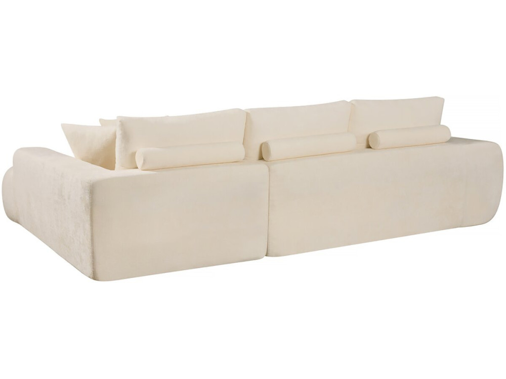 Sidonie" rechte hoekbank in bubble stof - 4 zits - Beige