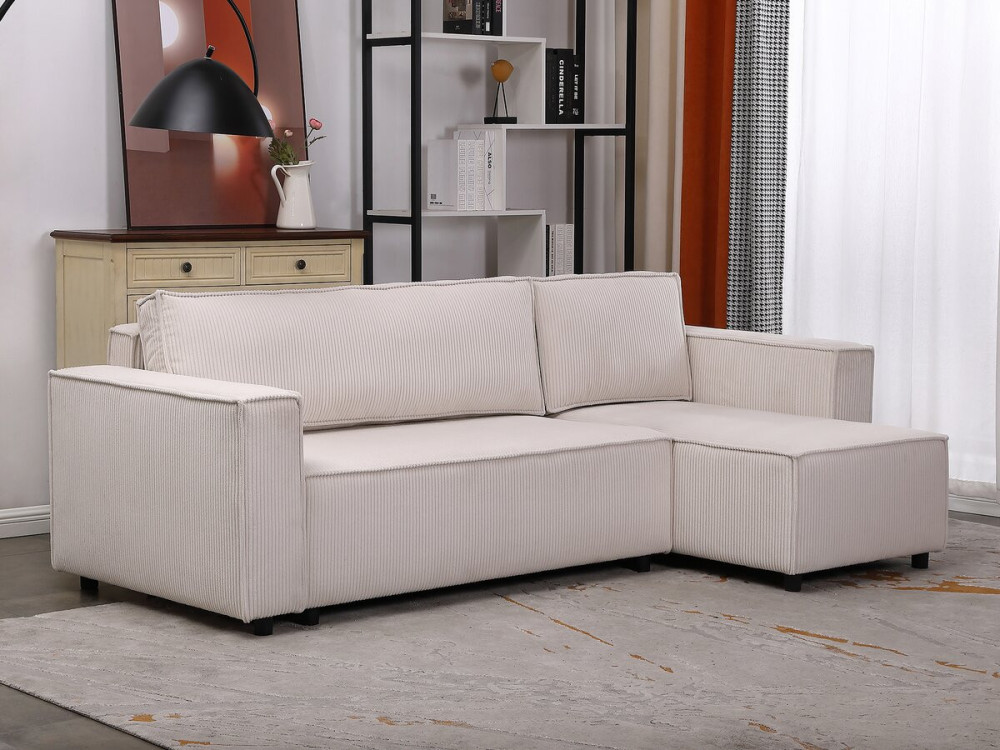 Montaigne S" corduroy hoekbank - 3 zits - Beige