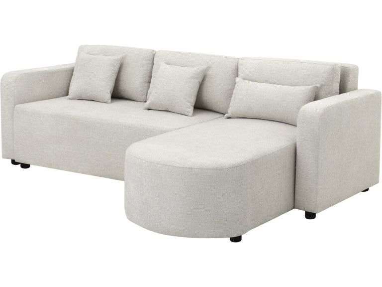 Charles" stoffen ombouwbare hoekbank - 3 zits - Beige