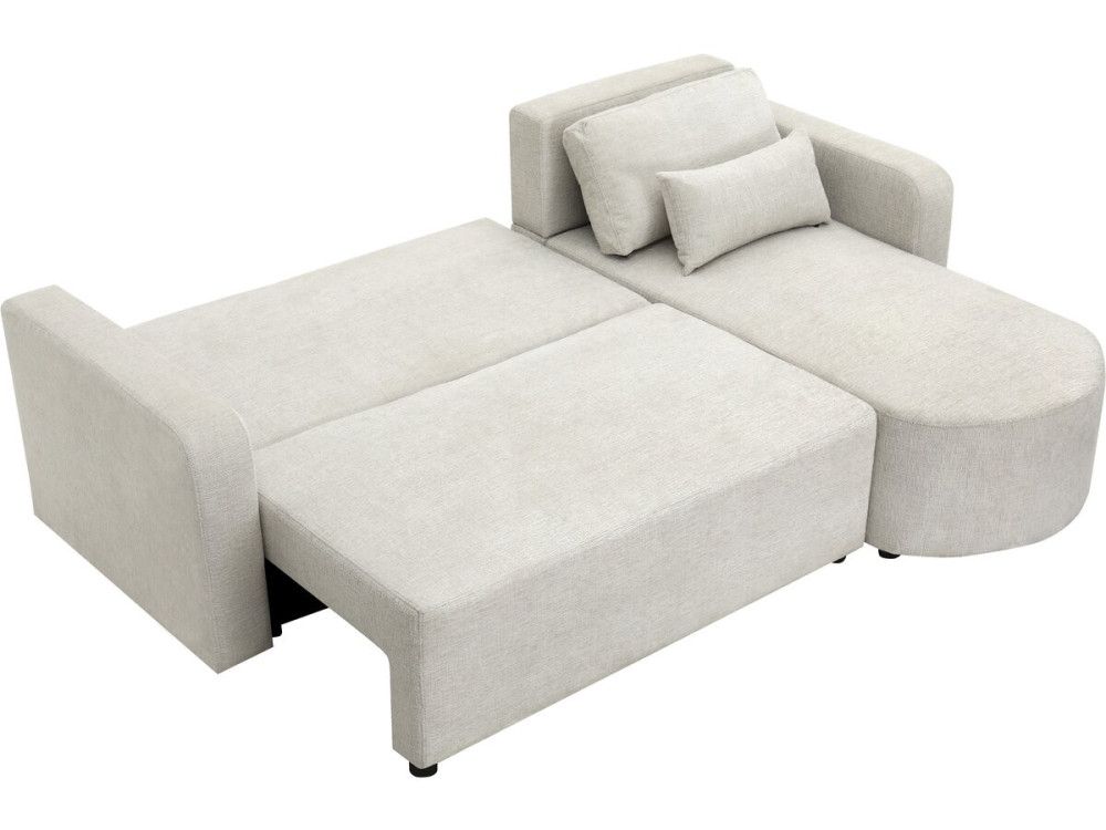 Charles" stoffen ombouwbare hoekbank - 3 zits - Beige