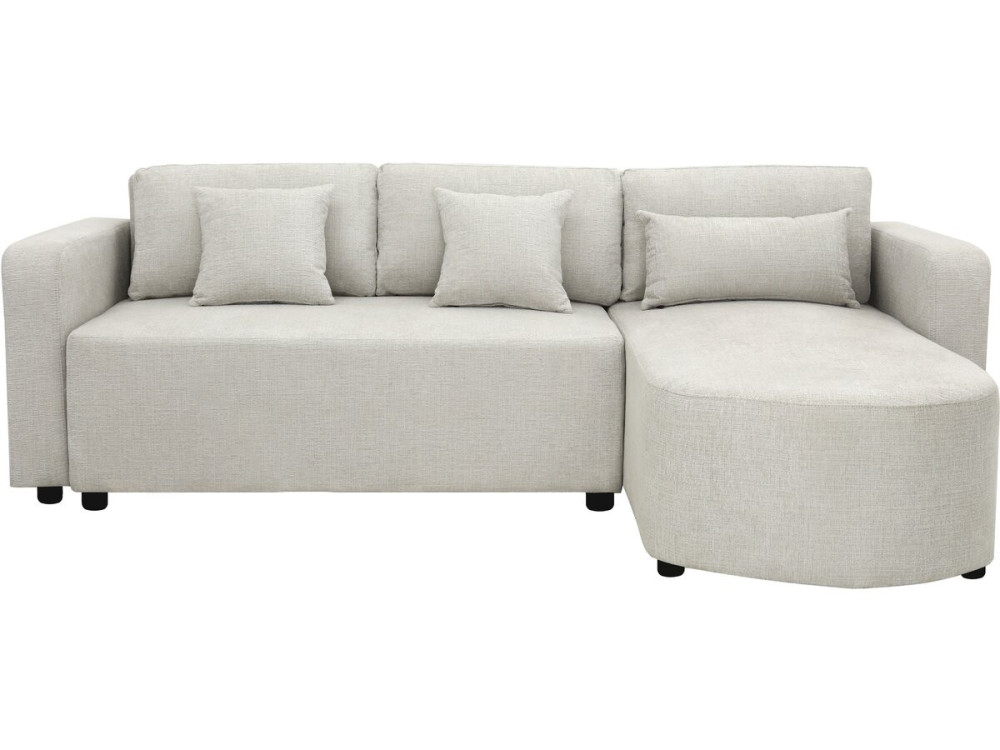 Charles" stoffen ombouwbare hoekbank - 3 zits - Beige