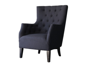 Stoel fauteuil Scandinavisch design stof "Duchesse" - 76 x 83 x 100,5 cm - Zwart