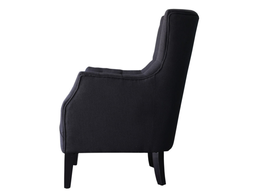 Stoel fauteuil Scandinavisch design stof "Duchesse" - 76 x 83 x 100,5 cm - Zwart