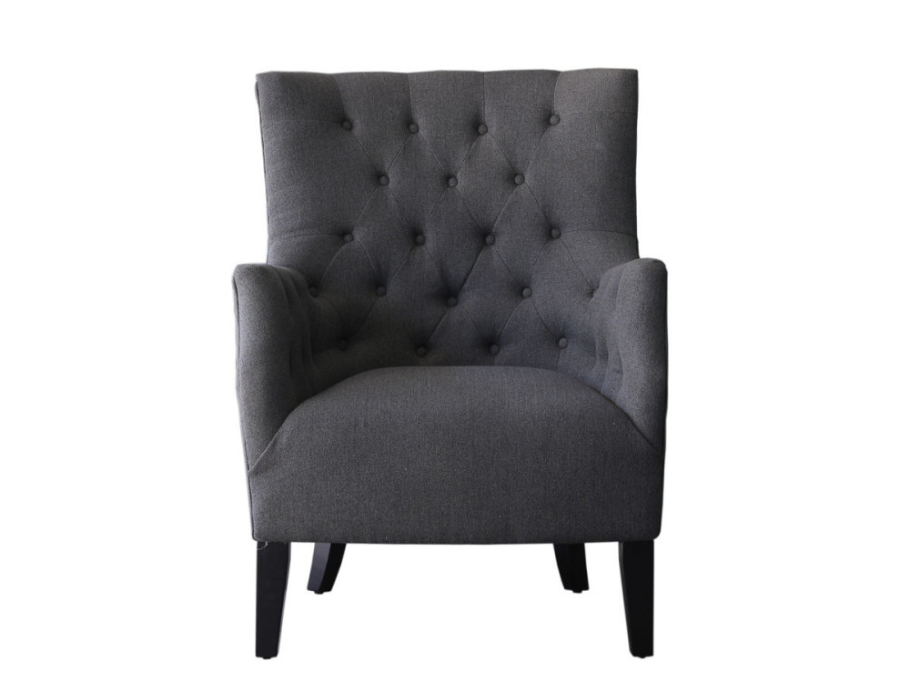 Stoel fauteuil Scandinavisch design stof "Duchesse" - 76 x 83 x 100,5 cm - Grijs