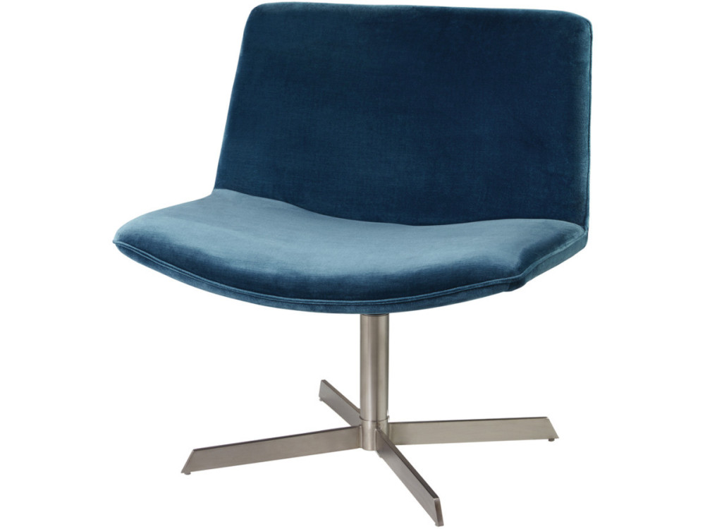 Stoel fauteuil "Kiss" - Velours fluweel - Blauw