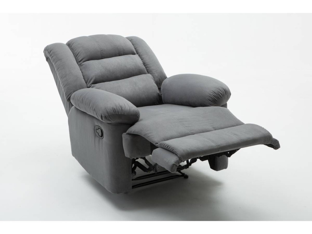 Relaxfauteuil relaxstoel verstelbaar "Buckingham" - 85 x 93 x 100 cm - Grijs lichtgrijs