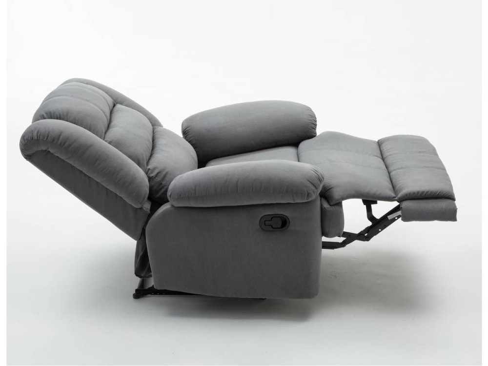 Relaxfauteuil relaxstoel verstelbaar "Buckingham" - 85 x 93 x 100 cm - Grijs lichtgrijs
