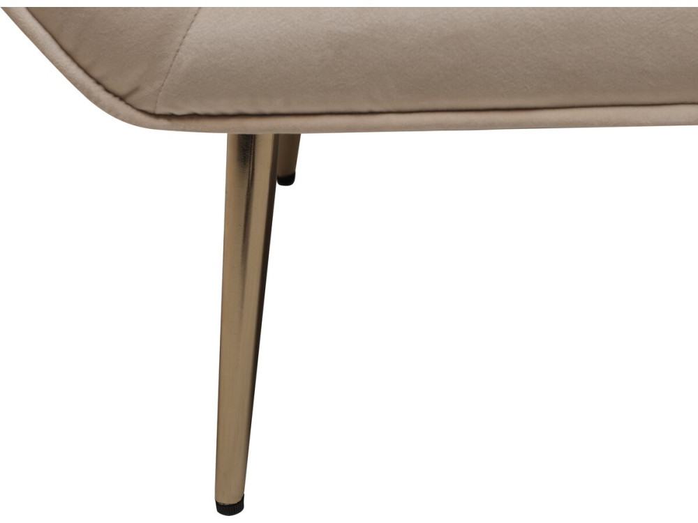 Stoel fauteuil velours fluweel "Austin"  - 79 x 71 x 79,5 cm - Beige - lichtbruin