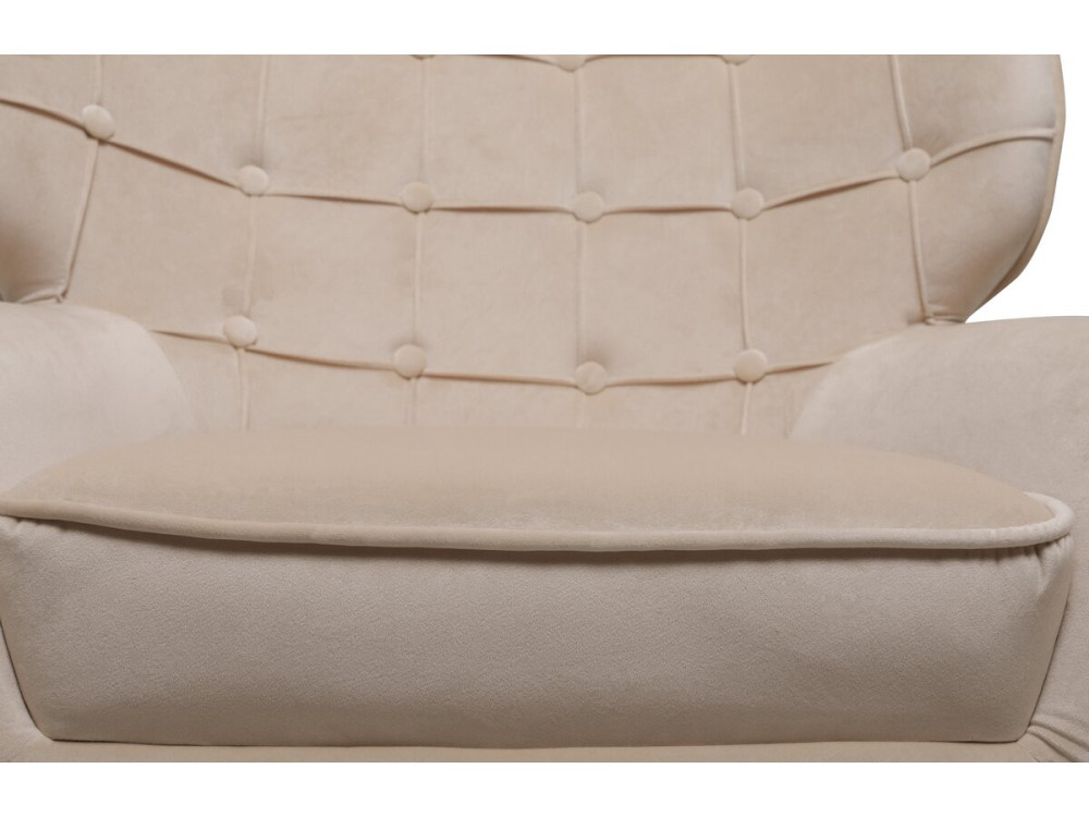Stoel fauteuil velours fluweel "Austin"  - 79 x 71 x 79,5 cm - Beige - lichtbruin