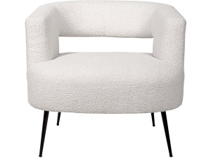 Stoel fauteuil bouclé stof "Iris" - Wit