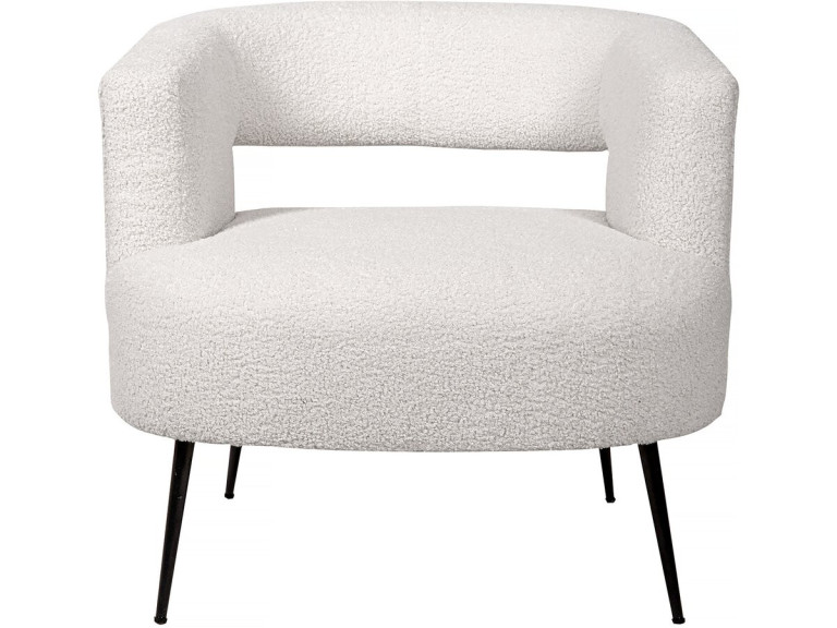 Stoel fauteuil bouclé stof "Iris" - Wit