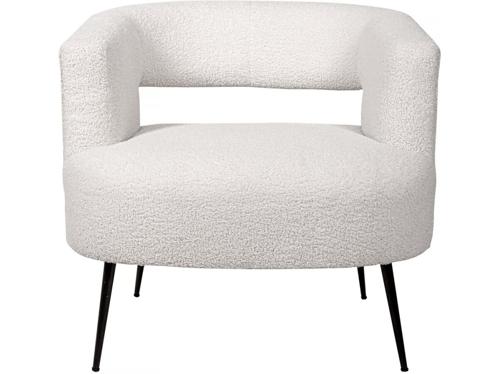 Stoel fauteuil bouclé stof "Iris" - Wit