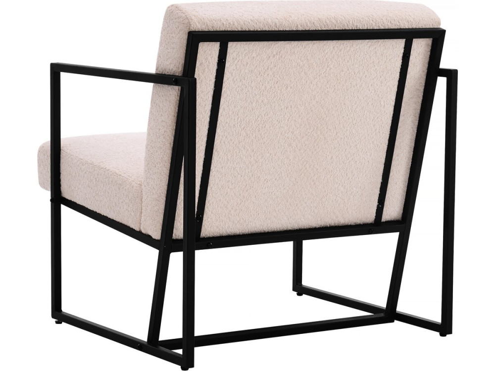 Stoel fauteuil velour fluweel en metaal "Kennedy" - 73. 5 x 75,5 x 81 cm - Crème