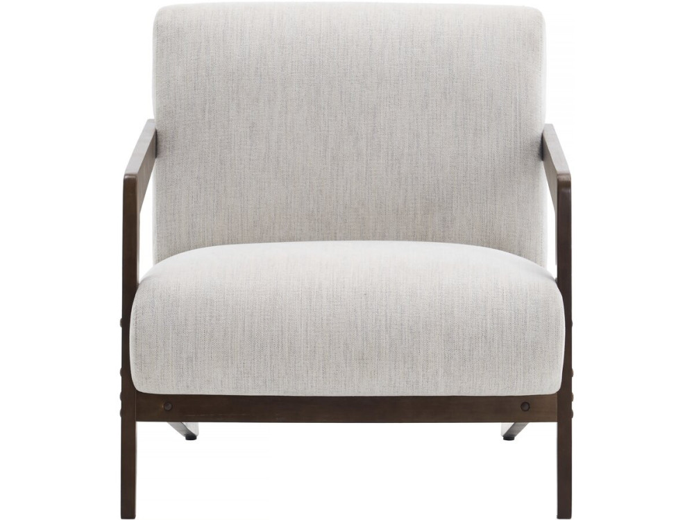 Scandinavische fauteuil van hout en stof "Lena" - Beige
