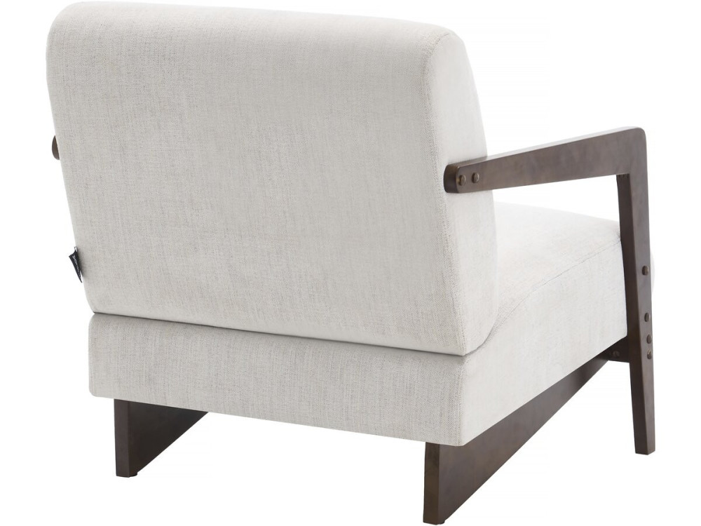 Scandinavische fauteuil van hout en stof "Lena" - Beige