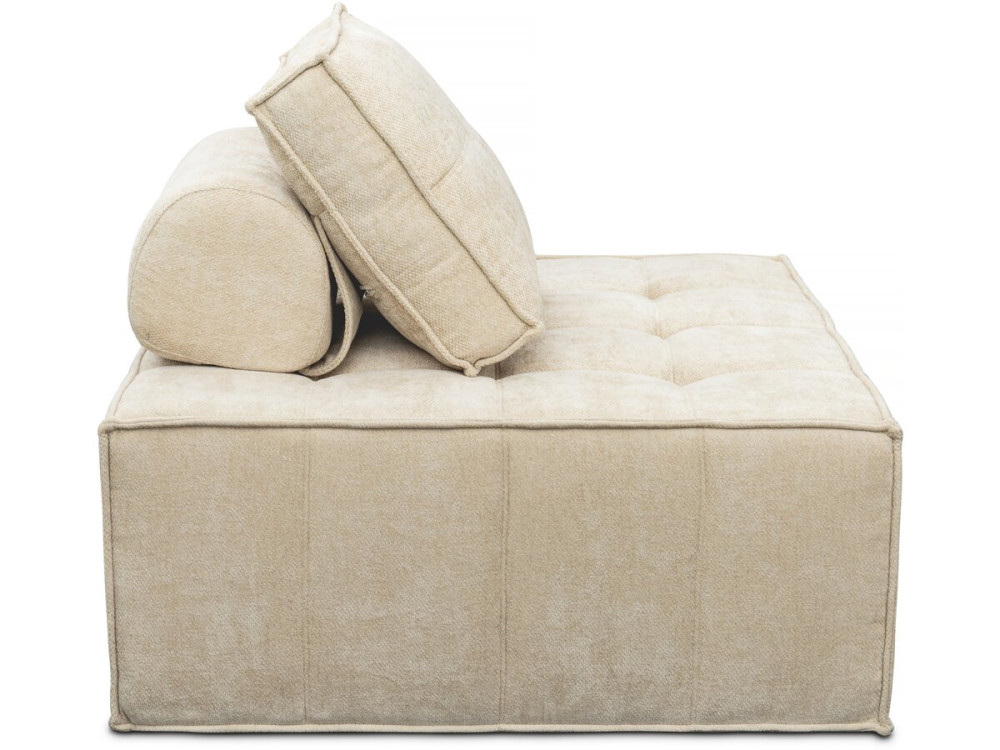 Fauteuil in velveteen-stijl - 96 x 100 x 89 cm - Beige