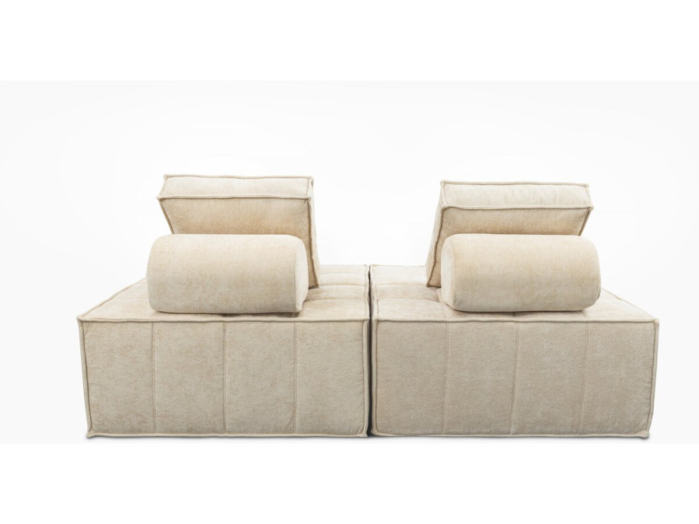 Set van 2 modulaire fauteuils in structuurstof "Velluto" - Beige
