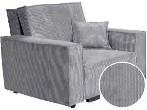 Clivia" corduroy converteerbare fauteuil - Grijs