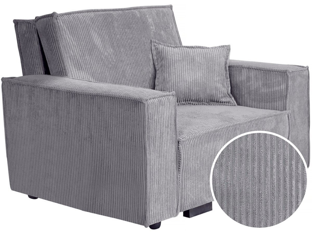 Clivia" corduroy converteerbare fauteuil - Grijs