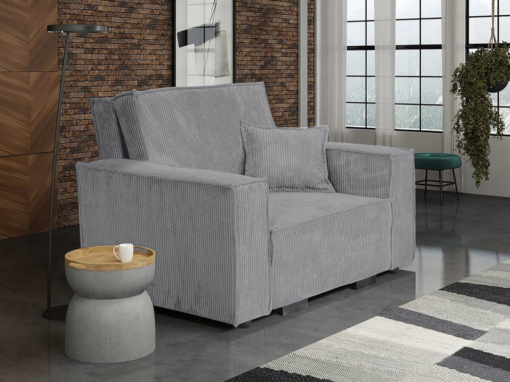 Clivia" corduroy converteerbare fauteuil - Grijs