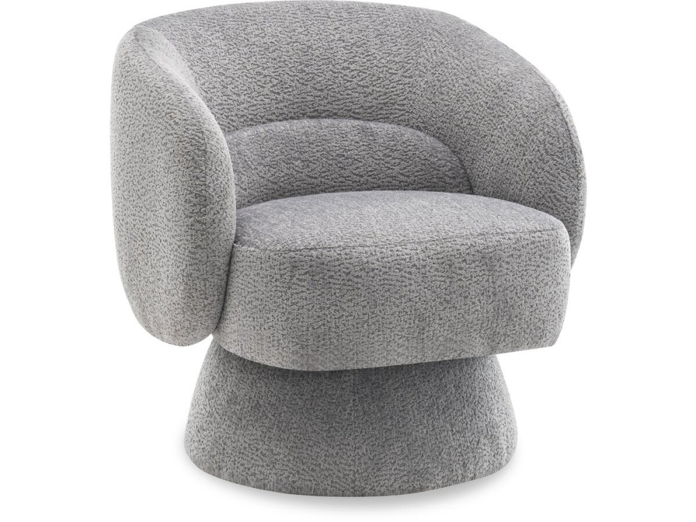 Franklin" draaifauteuil in badstof - 74 x 75 x 75 cm - Grijs