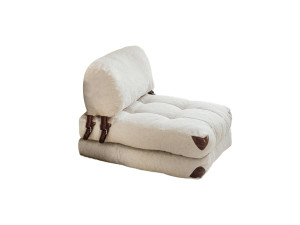 Stoffen fauteuil-bed Fold - 80 x 60 x 70 cm - Crème