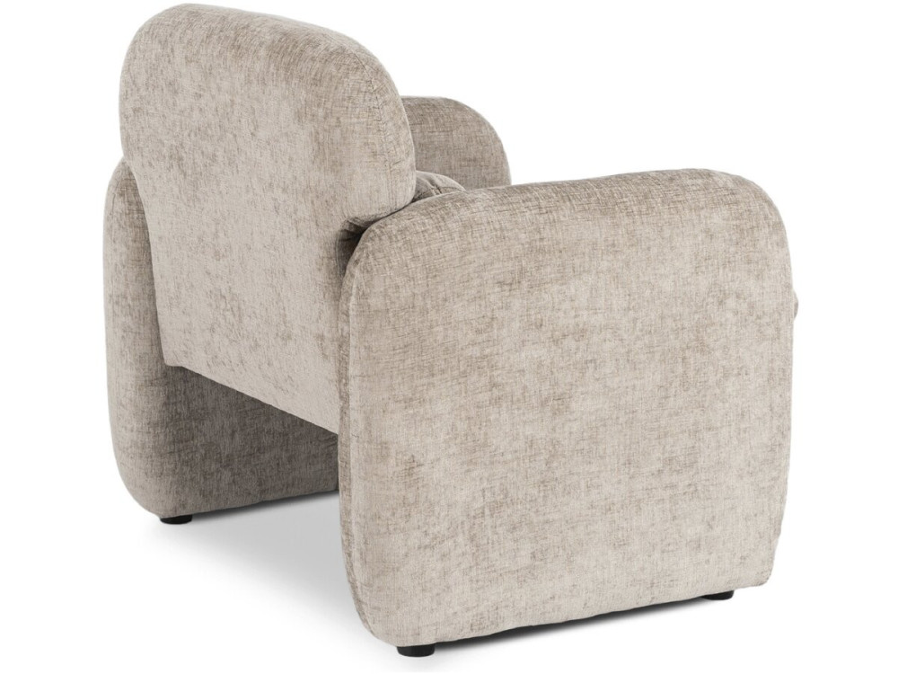 Cozmo" lounge stoel in gevlekte stof - 78 x 79 x 77 cm - Beige