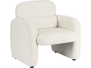 Loungestoel "Cozmo" in gevlekte stof - 78 x 79 x 77 cm - Crème