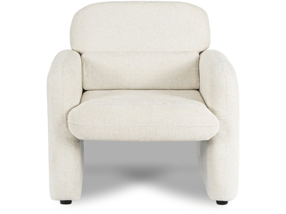 Loungestoel "Cozmo" in gevlekte stof - 78 x 79 x 77 cm - Crème