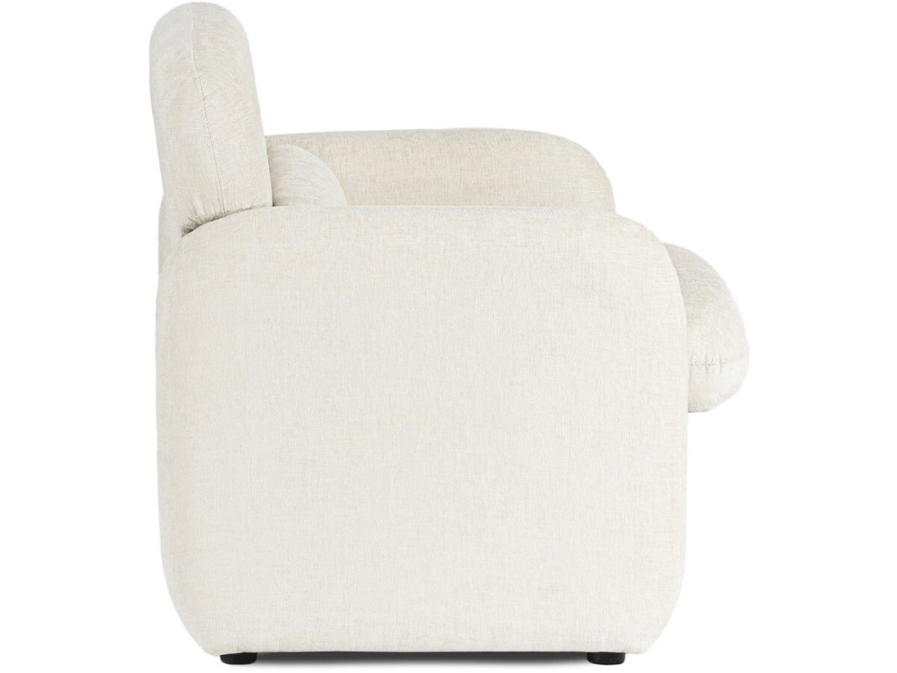 Loungestoel "Cozmo" in gevlekte stof - 78 x 79 x 77 cm - Crème