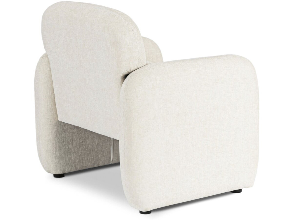 Loungestoel "Cozmo" in gevlekte stof - 78 x 79 x 77 cm - Crème