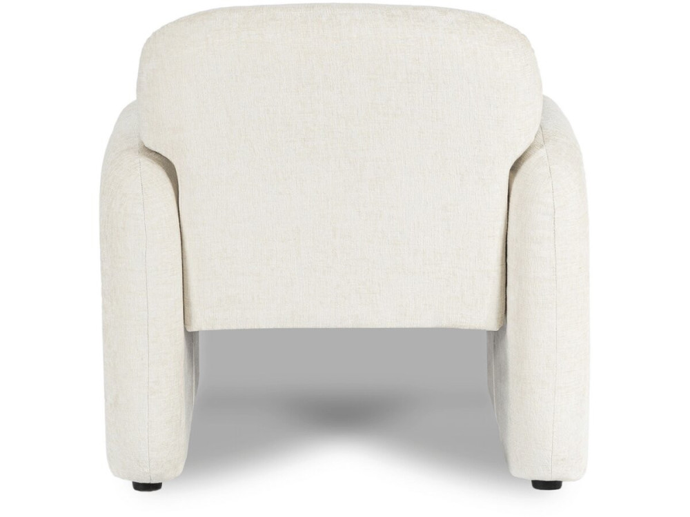 Loungestoel "Cozmo" in gevlekte stof - 78 x 79 x 77 cm - Crème