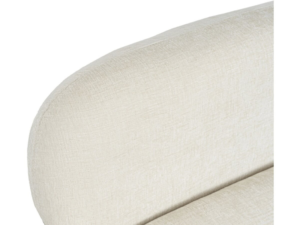 Loungestoel "Cozmo" in gevlekte stof - 78 x 79 x 77 cm - Crème