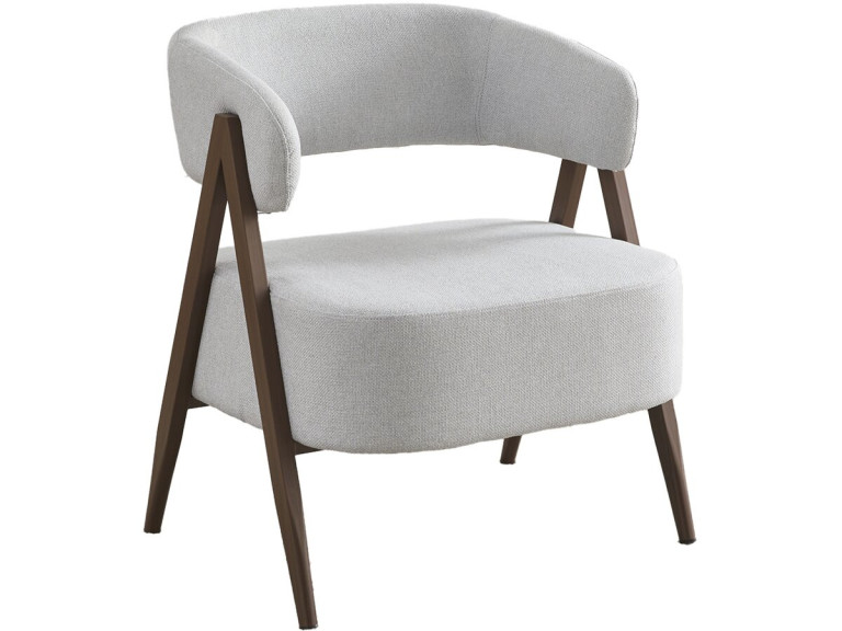 Astra" fauteuil met frame van imitatiehout - Lichtgrijs