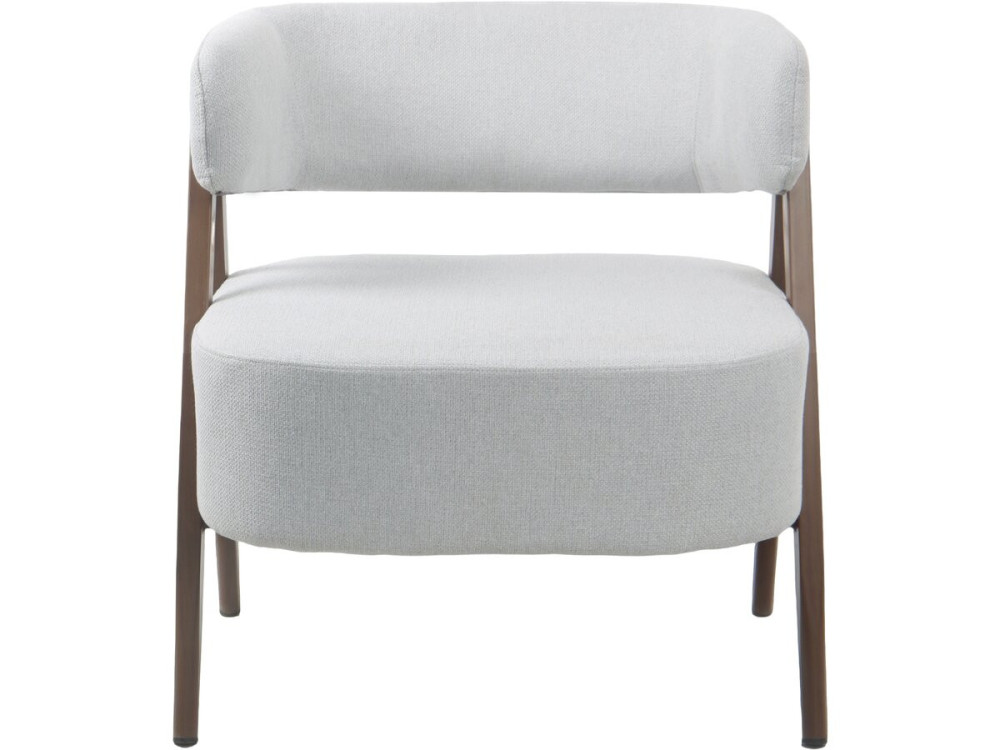 Astra" fauteuil met frame van imitatiehout - Lichtgrijs