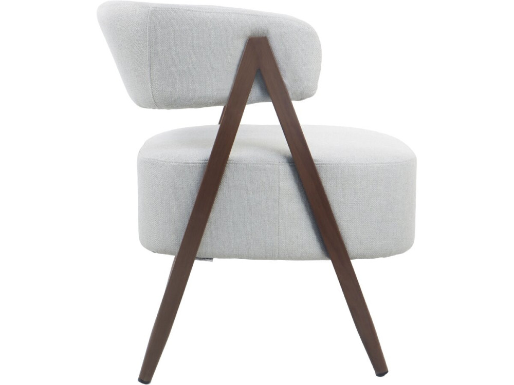 Astra" fauteuil met frame van imitatiehout - Lichtgrijs