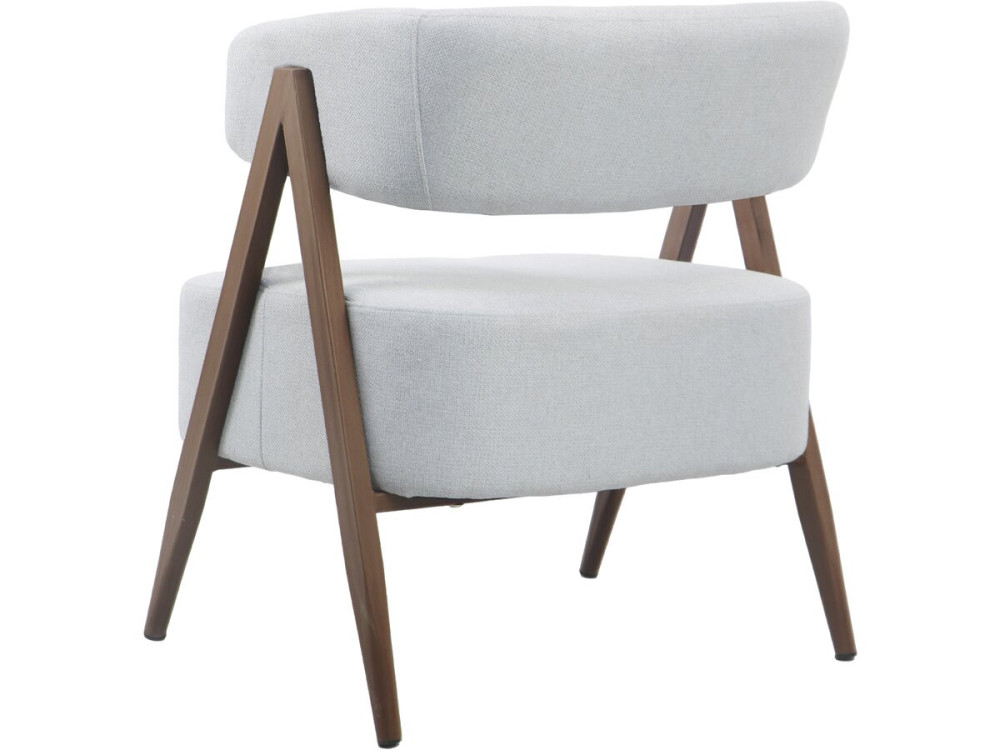 Astra" fauteuil met frame van imitatiehout - Lichtgrijs