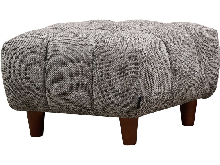 Hocker poef ottoman voor bank "Matignon" - 70 x 70 x 46 cm - Grijs