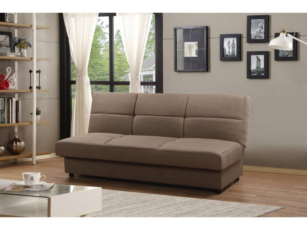 Bank slaapbank bankstel "Enzo" - 185 x 84 x 85 cm - 3 zits - Taupe - grijs bruin
